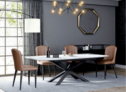 Esszimmer Design Möbel Stuhlgruppe Tisch + 4 Lehn Stühle 5 tlg. Set