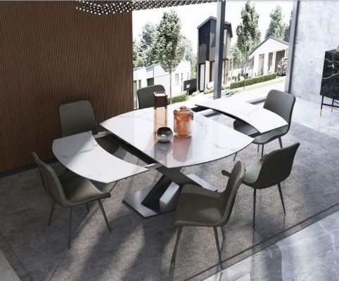 Design Esszimmer Gruppe Tisch + 2 Stühle Sitz Polster Garnitur Tische Lehn