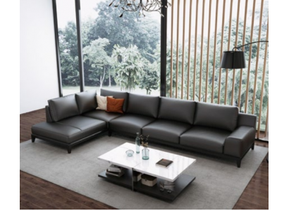 Designer Ledersofa Ecksofa Polster Eck Couch Sitz Eck L Form Deko Garnitur