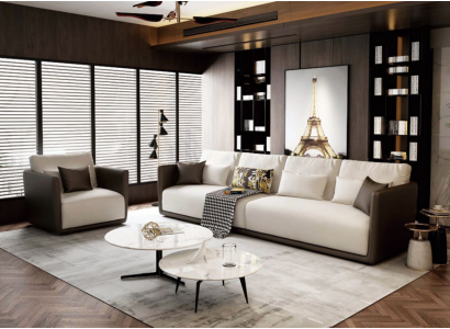 Komplett Set Sofagarnitur 4+1 Sitz Couch Tisch Design Wohnlandschaft