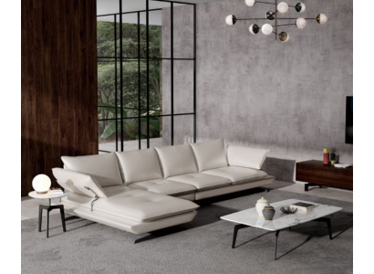 Italienische Polster Sitz Ecke Leder Couch Garnitur Moderne Wohnlandschaft