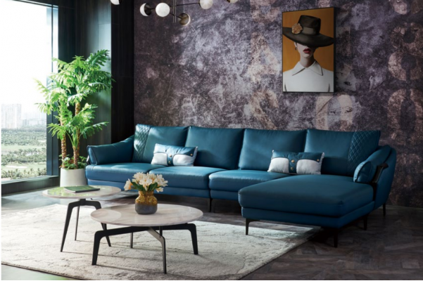 Italienische Polster Sitz Leder Ecke Garnitur Couch Moderne Wohnlandschaft
