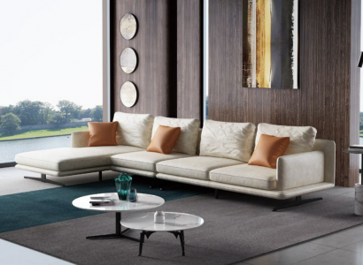 Wohnlandschaft Ecksofa L-Form Sessel Deko Set Garnitur Modern Sofa Leder
