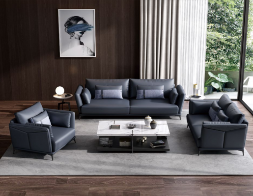 Italienische Polster Sitz Garnitur 3+2+1 Gruppe Leder Couch Modernes Sofa