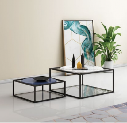 Doppel Set 2x Couchtisch Beistelltisch Kaffeetisch Design Wohnzimmertisch