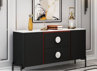 Designer Italienische Kommode Anrichte Schrank Regal Metall Luxus Wohn