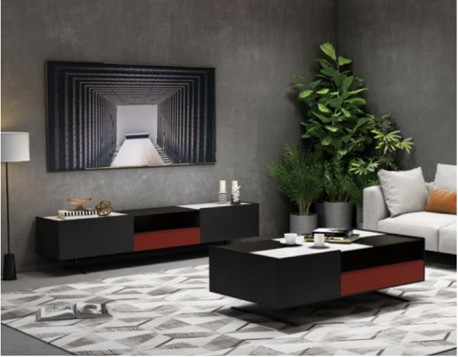 Italienische Designer Möbel 3tlg. Set Kommode + Couchtisch + RTV