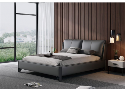 Deko Bett Polster Design Luxus Doppel Hotel Betten Schlaf Zimmer Leder