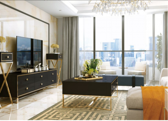 Italienische Designer Möbel 2tlg. Set Kommode + Couchtisch Hochglanzl