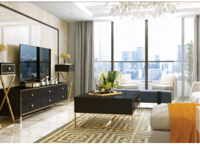 Italienische Designer Möbel 2tlg. Set Kommode + Couchtisch Hochglanzl