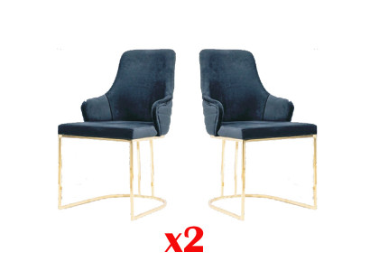 Designer Möbel 2x Stuhl Gold Wohnzimmer Holz Stühle italienischer Stil
