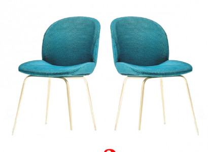 2x Stuhl Gruppe Stühle Garnitur Textil Stoff Neu Gepolsterte Esszimmer