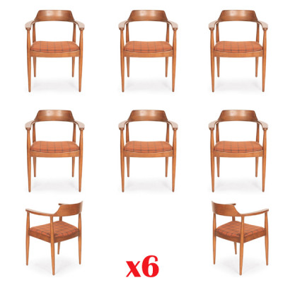 Set 6 Stühle Luxus Design Polster Massiv Holz Sitz Büro Esszimmer