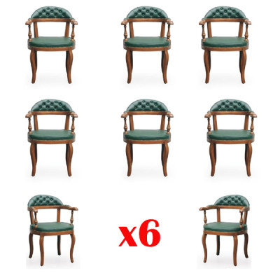 Ess Stuhl Zimmer Set Garnitur 6 Stühle Art Polster Design Neu Holz