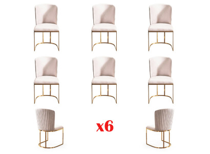 Esszimmerstuhl Designer Stühle Neu Set 6x Stoff Massivholz Stuhl