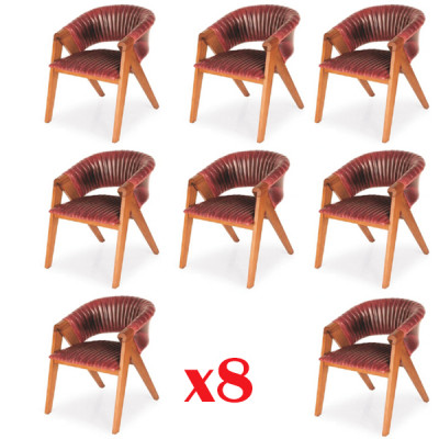 Esszimmer Garnitur 8 Set Stühle Lehn Massive Holz Möbel Sets Essgruppe