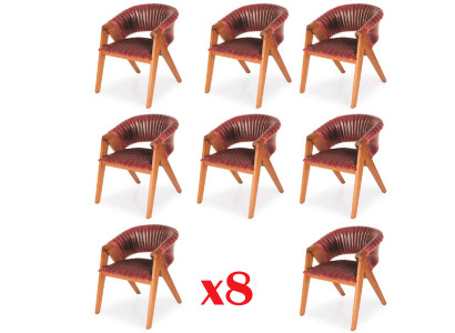 Esszimmer Garnitur 8 Set Stühle Lehn Massive Holz Möbel Sets Essgruppe