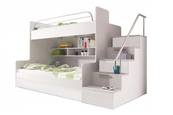 Etagen Bett Kinderzimmer Betten Hochbett Doppelstockbett Hochglanz Möbel Weißes