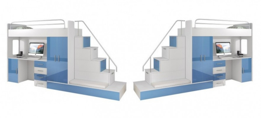 Lila Kinder Hochbett Etagenbett Doppelstockbett Bett Hochglanz Möbel