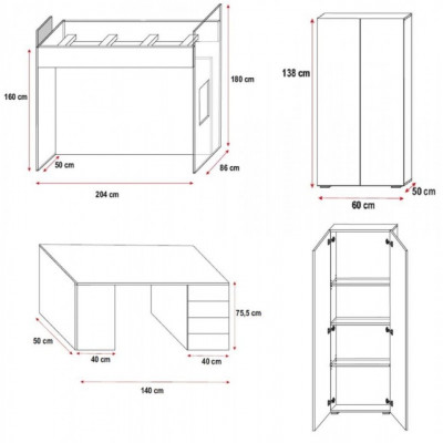 Betten Hochbett Echtes Holz Kinder & Jugend Zimmer Neu Doppelstock Bett Etagen