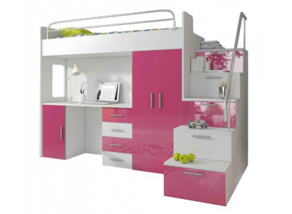 Doppelstockbett Etagenbett Bett Kinderbett Jugendbett Hochbett Rosa Kinderzimmer