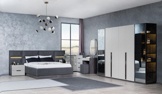 Eleganter Schlafzimmer Kleiderschrank Glasschrank Durchsichtige Fronten Schrank
