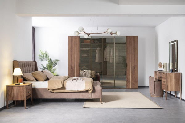 xxl Kleiderschrank hoch braun schlafzimmer Schränke Glasschrank holz moderne neu