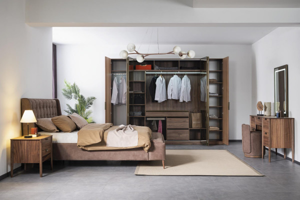 xxl Kleiderschrank hoch braun schlafzimmer Schränke Glasschrank holz moderne neu