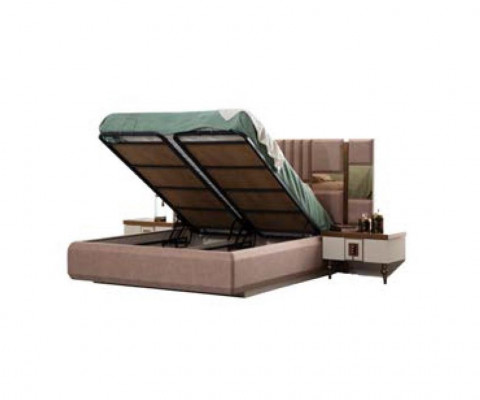 Luxus Bett Schlafzimmer Italienische Möbel Neuartiges Material Holz Braun