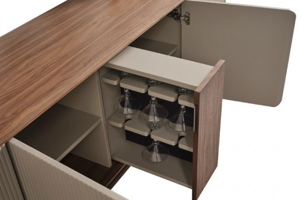 Spiegel Sideboard Kommoden Holz Garnitur Set Kommode Wohnzimmer Beige