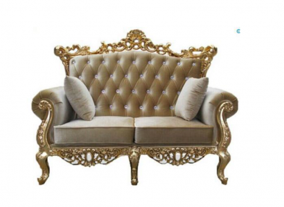 Zweisitzer Chesterfield Thron Sofa Königlicher Polster Samt 2 Sitzer Antik Stil