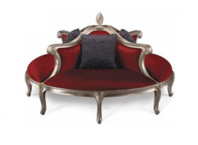 Rund Sofa Polster Couch Polster Chesterfield Samt 4 Sitzer Antik Stil 