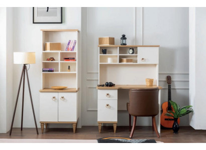 Büro Set Schreibtisch Beige Bücherregal Schreibtische Sekretär Design 2tlg. Neu