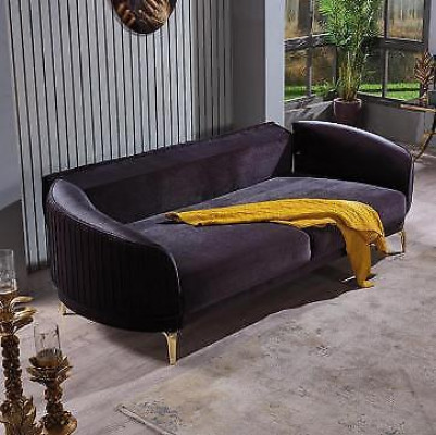 Dreisitzer Sofa Moderne Wohnzimmer Couch Schwarz Designer Polstersofas