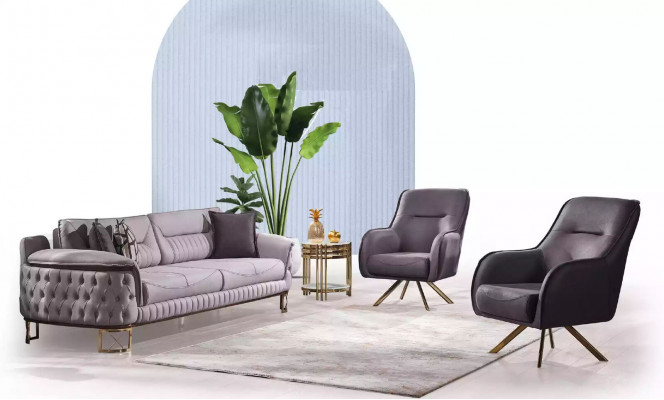 Design sessel polsterung wohnzimmer holz moderner Luxus braune Lounge