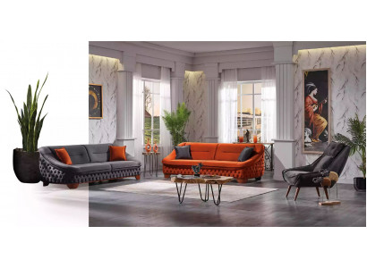 Sofagarnitur 3+3+1 Sitzer Luxus Modern Set Design Sofas Polster Chesterfield