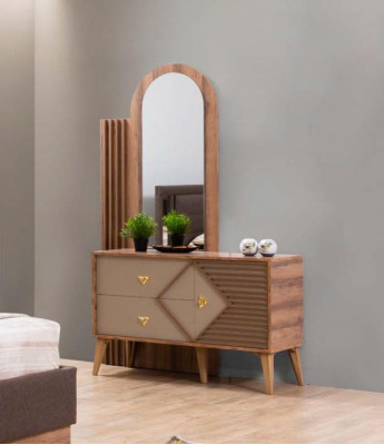 Set Bett Kommode Schlafzimmer 2x Nachttisch Betten Komplett Set Holz Möbel 4 tlg