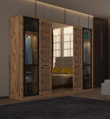 Kleiderschrank Design Luxus Schrank Loft Schlafzimmer Möbel Gitter Box