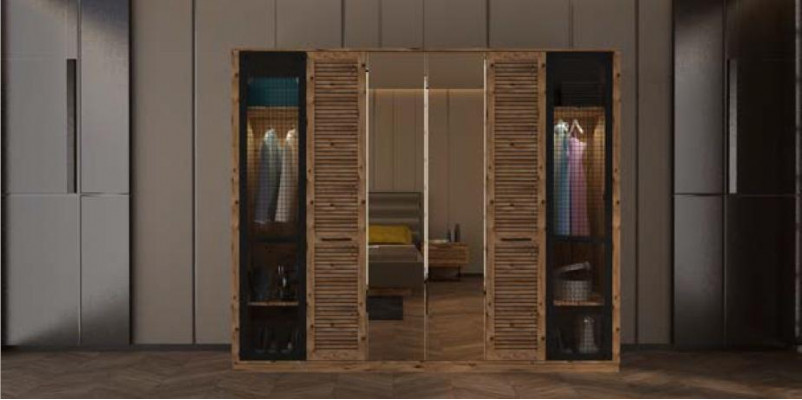 Kleiderschrank Design Luxus Schrank Loft Schlafzimmer Möbel Gitter Box
