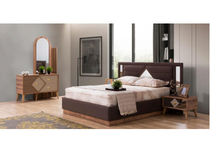 Set Bett Kommode Schlafzimmer 2x Nachttisch Betten Komplett Set Holz Möbel 4 tlg