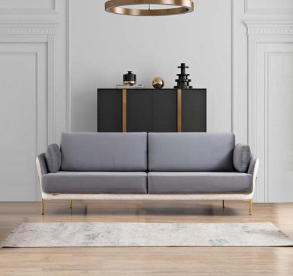 Luxus Garnitur Sofagarnitur 3+3+1 Sitzer Sofas Sessel Stoff 3tlg. Sets