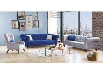 Sofagarnitur 3+3+1 Sitzer Sofa Sessel Sofas Garnitur Sitz Luxus Neu Set