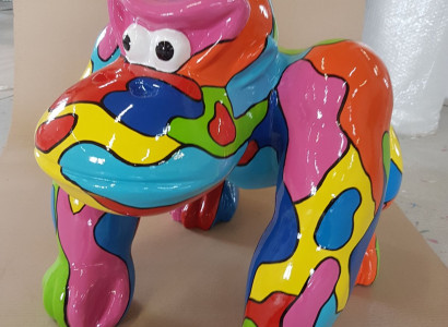 Abstrakte Figur Statue Gartenfiguren Dekoration Statuen Skulpturen Gorilla Neu