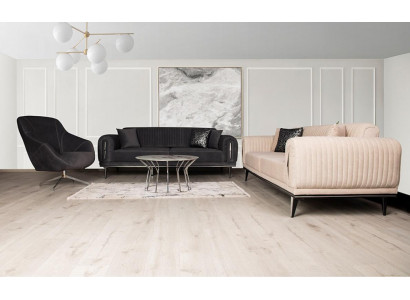 Dreisitzer Couch Polster Einrichtung 3 Sitz Platz Couchen Sofa Schwarz Möbel