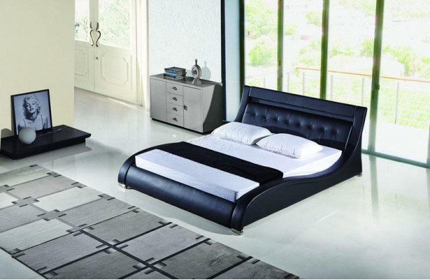 Bett Betten Polster Doppel Ehe Hotel Luxus Leder Deko Moderne Designer