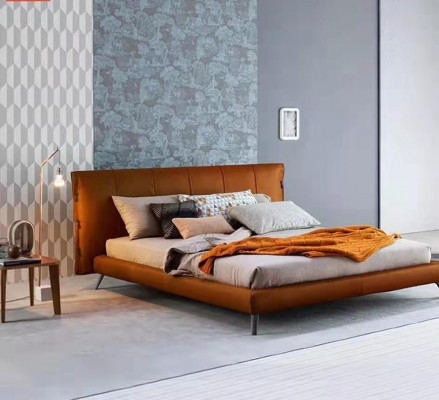 Polster Doppel Betten Metall Design Luxus Bett Schlafzimmer Italienisches