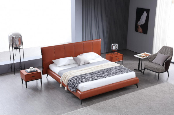 Polster Doppel Betten Metall Design Luxus Bett Schlafzimmer Italienisches