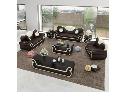 Komplett Set Sofagarnitur 7tlg. Sitz Sideboard Design Wohnzimmer Gruppe Garnitur