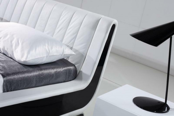 Designer Bett Ehebett Polsterbett Schlafzimmer Lederbett Neu Betten