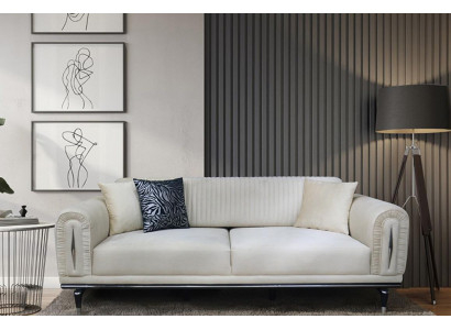 Dreisitzer Couch Polster Möbel Einrichtung 3 Sitz Platz Couchen Sofa Stoff